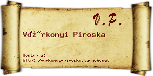 Várkonyi Piroska névjegykártya